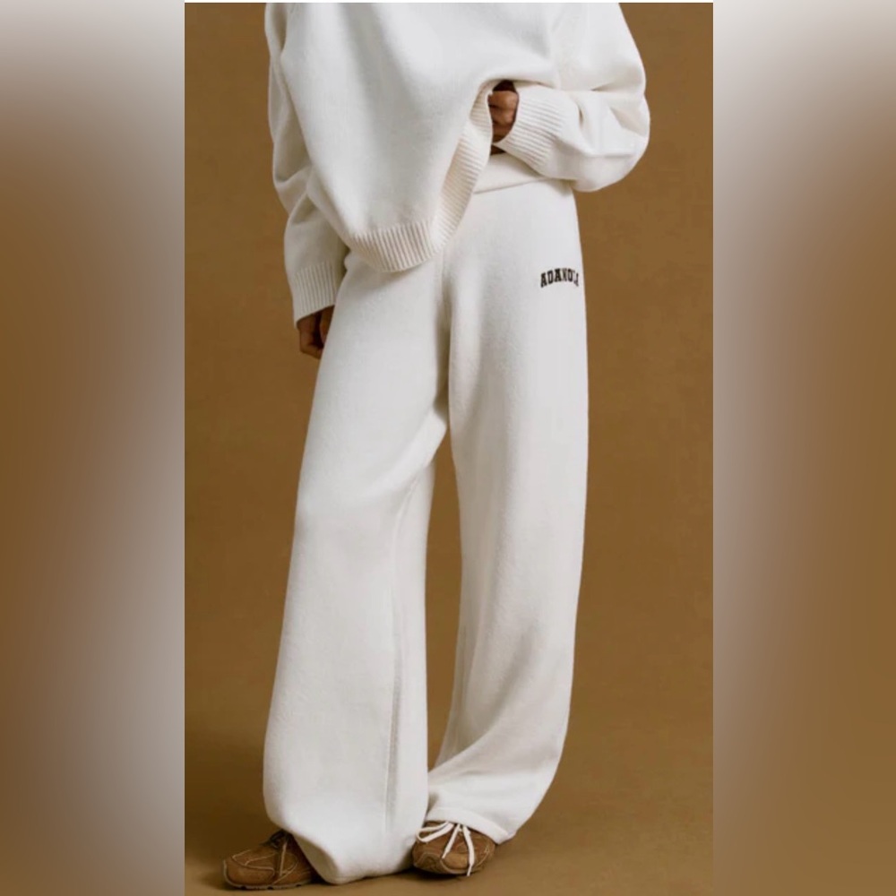Adanola Cream Straight Leg Knit Pants